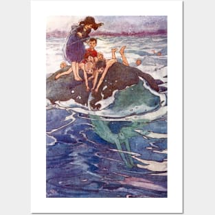 John Tries to Catch a Mermaid by Alice B. Woodward Posters and Art